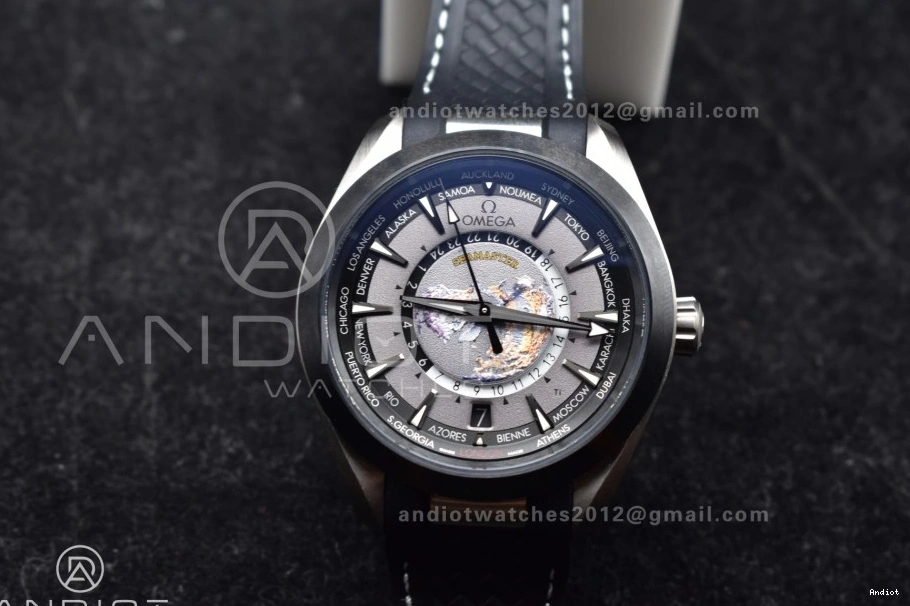 43mm VSF Edition A8938 Terra GMT Aqua Bracelet Worldtimer 1:1 Super on Best Clone SS Titanium 1217